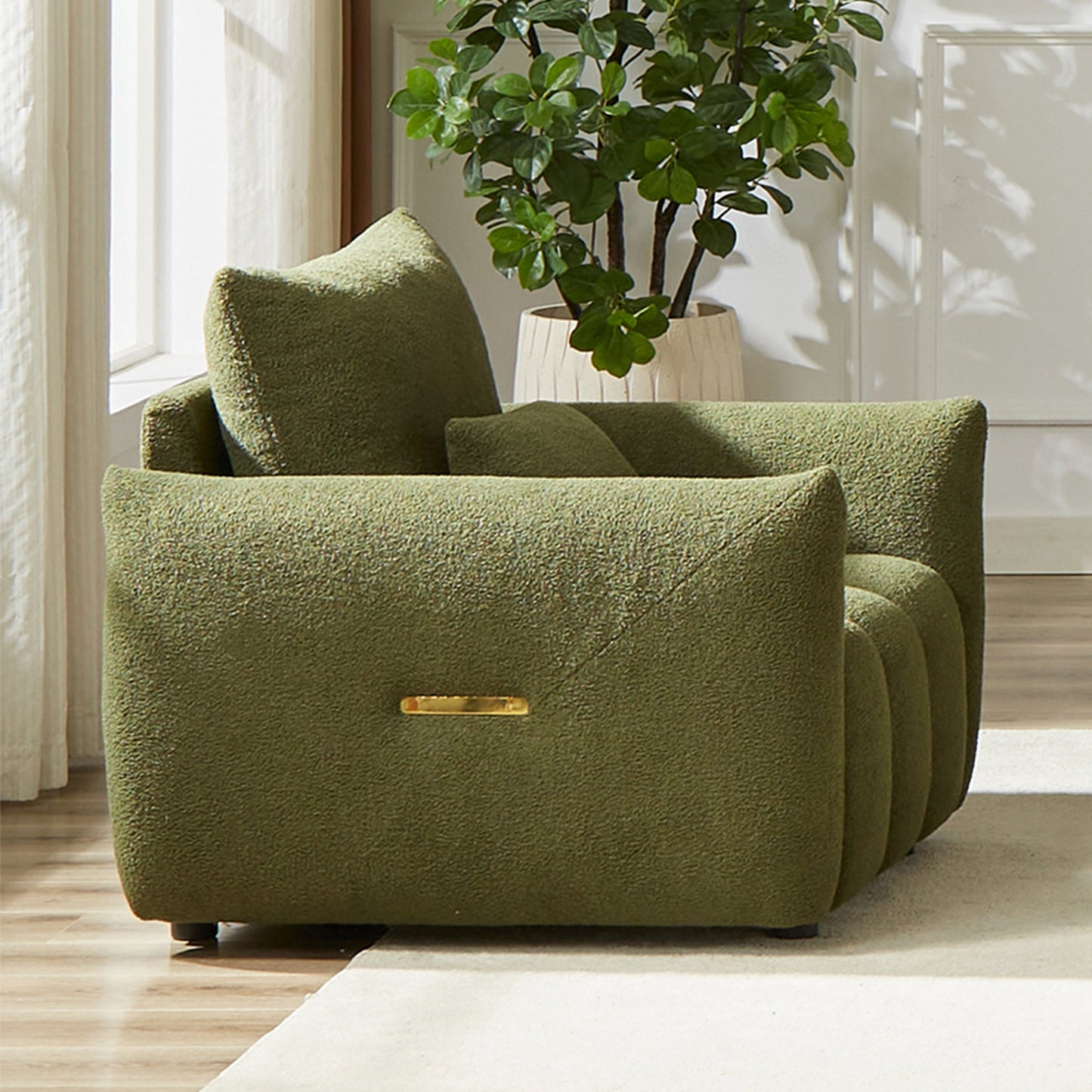 Canapé en tissu Teddy 36,8 pouces, fauteuil de salon moderne pour appartement, bureau, salon et chambre, vert