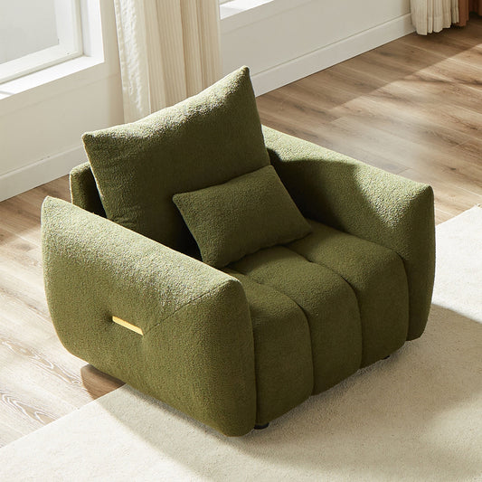 Canapé en tissu Teddy 36,8 pouces, fauteuil de salon moderne pour appartement, bureau, salon et chambre, vert