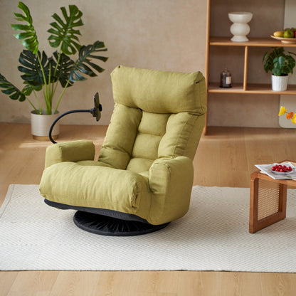Fauteuil de salon réglable, pivotant à 360 degrés, pliable et inclinable, avec support pour téléphone