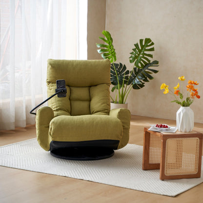 Fauteuil de salon réglable, pivotant à 360 degrés, pliable et inclinable, avec support pour téléphone