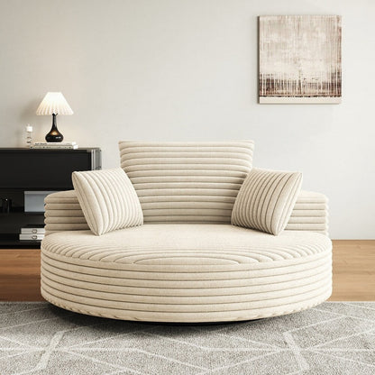 Fauteuil pivotant à 360 degrés en velours côtelé et mousse chenille, canapé simple