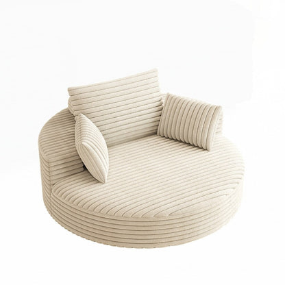 Fauteuil pivotant à 360 degrés en velours côtelé et mousse chenille, canapé simple