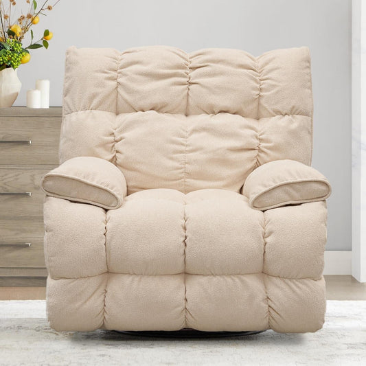 Fauteuil inclinable électrique pivotant à 360°, tissu d'ameublement, fauteuil à bascule, canapé simple inclinable avec support lombaire pour salon
