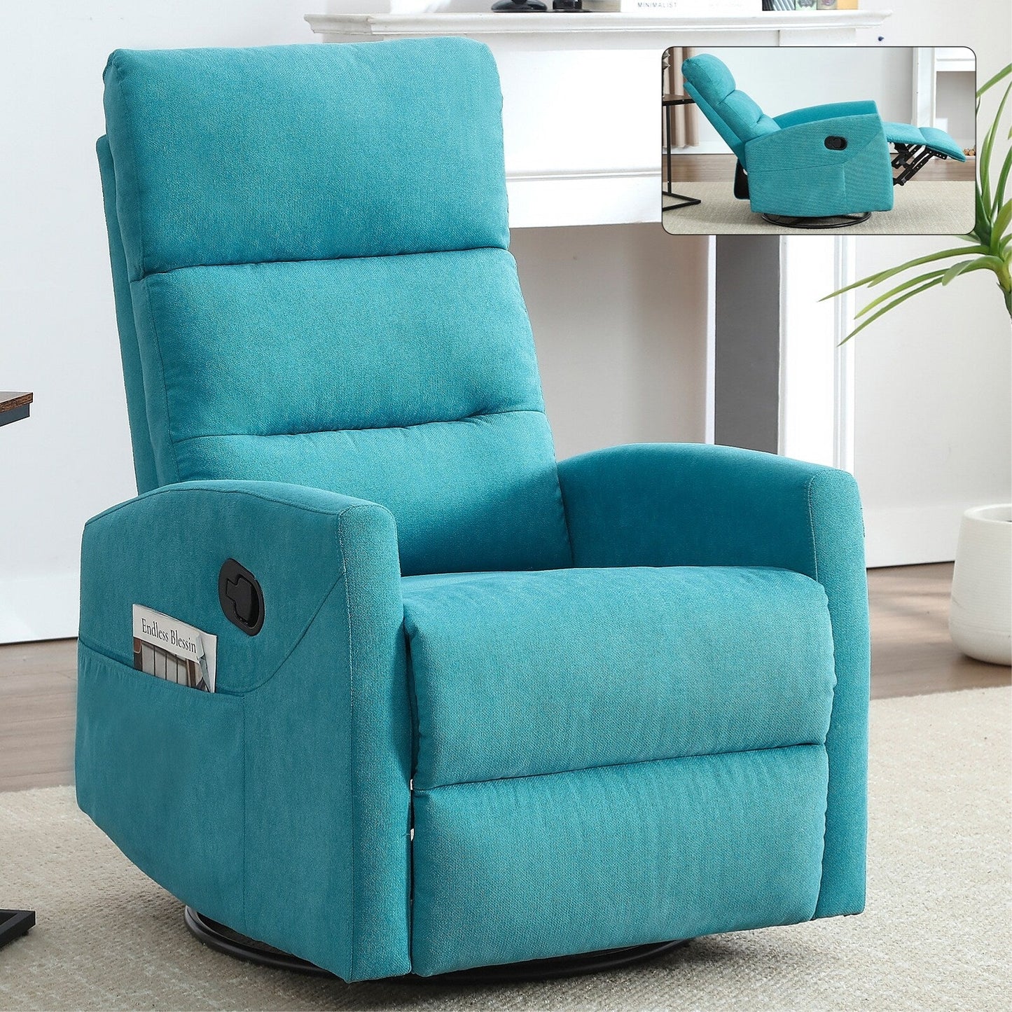 Canapé inclinable manuel pivotant à 360° en tissu réglable pour salon