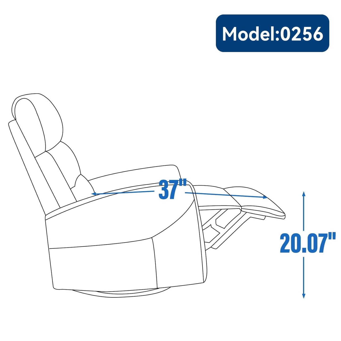 Canapé inclinable manuel pivotant à 360° en tissu réglable pour salon
