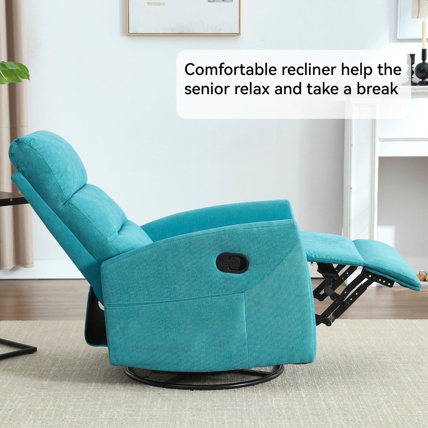 Canapé inclinable manuel pivotant à 360° en tissu réglable pour salon