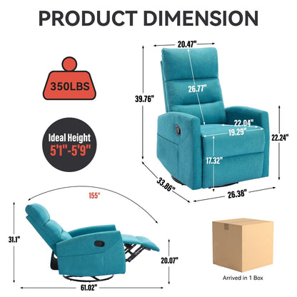 Canapé inclinable manuel pivotant à 360° en tissu réglable pour salon