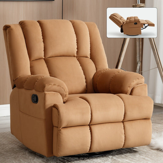 Fauteuil inclinable manuel pivotant à 360°, fauteuil à bascule réglable, canapé simple surdimensionné pour salon