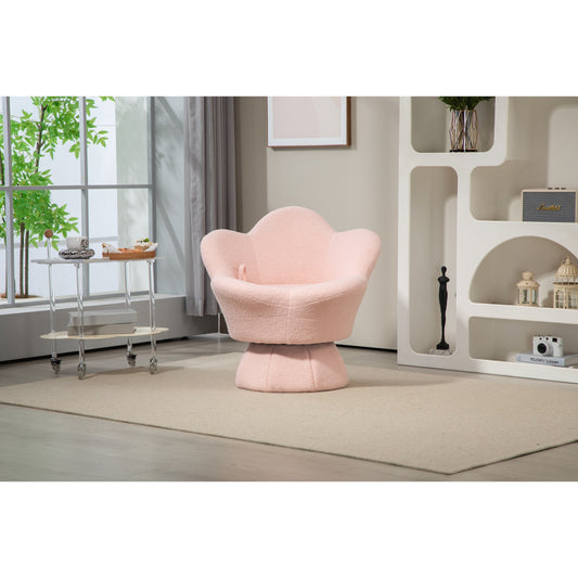 Fauteuil de salon pivotant à 360° moderne avec coussin en peluche pour salon, chambre ou bureau