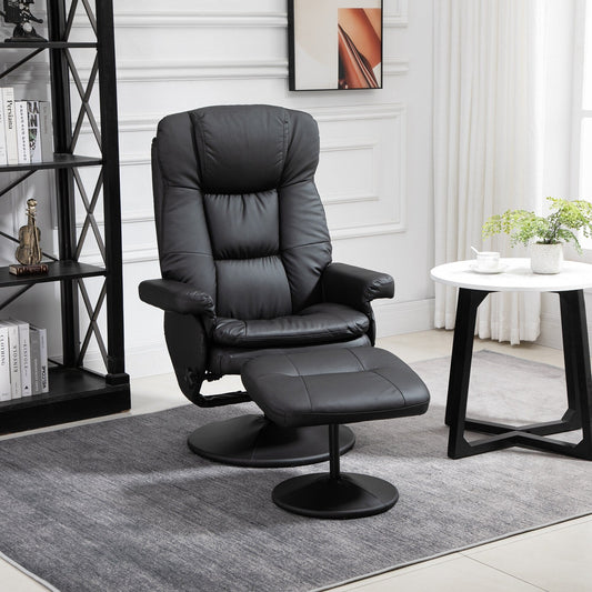 Fauteuil de bureau inclinable pivotant à 360°, réglable et inclinable, en cuir PU souple, avec repose-pieds