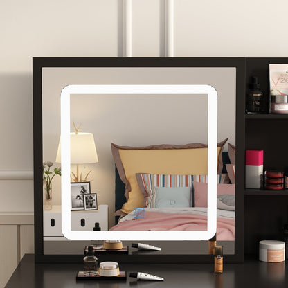 Ensemble de coiffeuse de 39,4 po de large avec tabouret et miroir