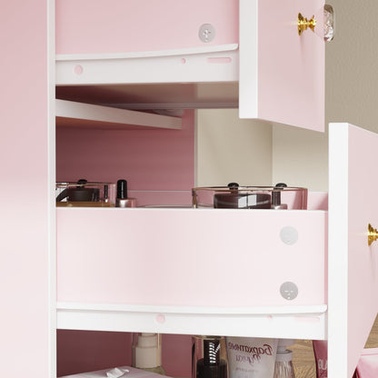 Ensemble de coiffeuse de 39,4 po de large avec tabouret et miroir