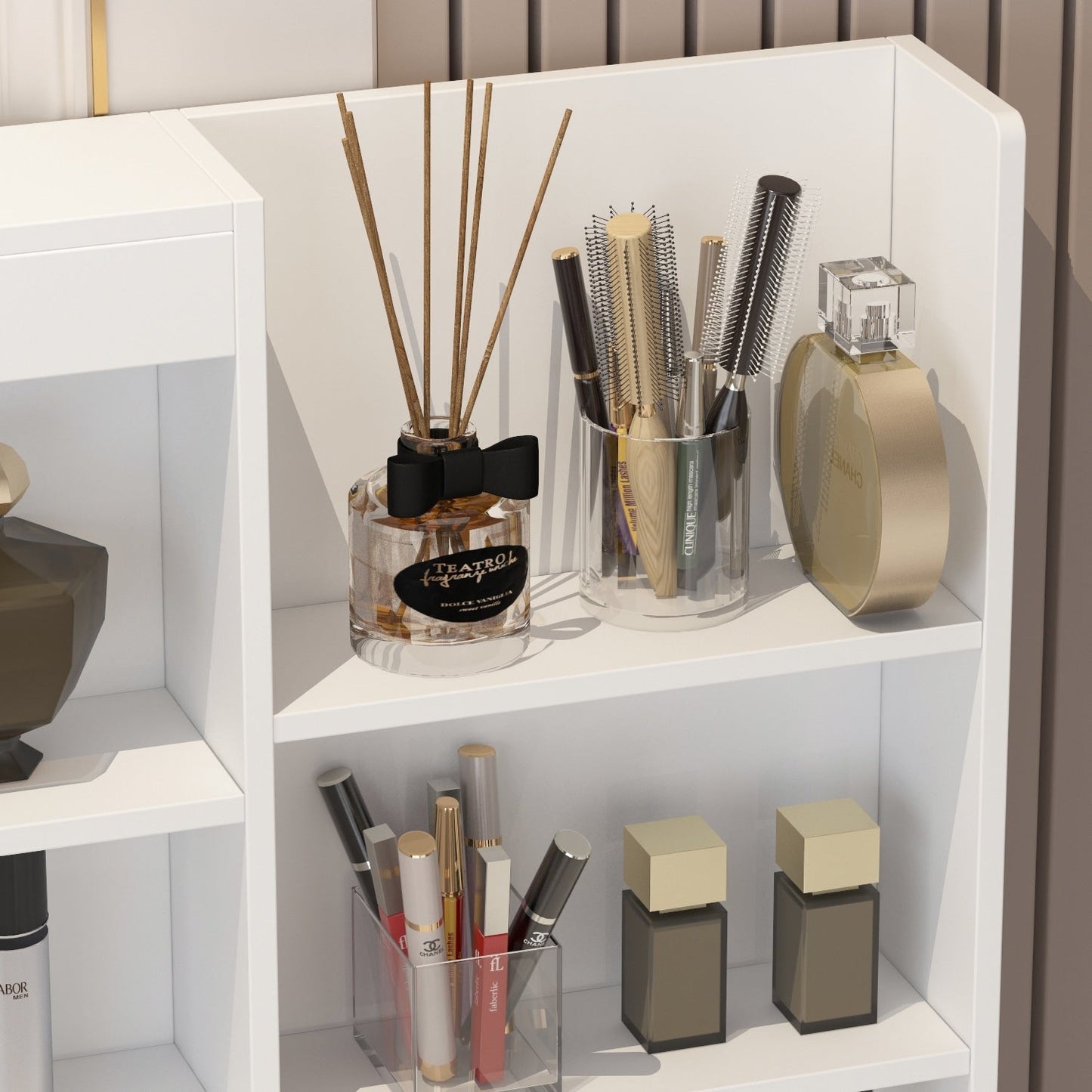 Ensemble de coiffeuse de 39,4 po de large avec tabouret et miroir