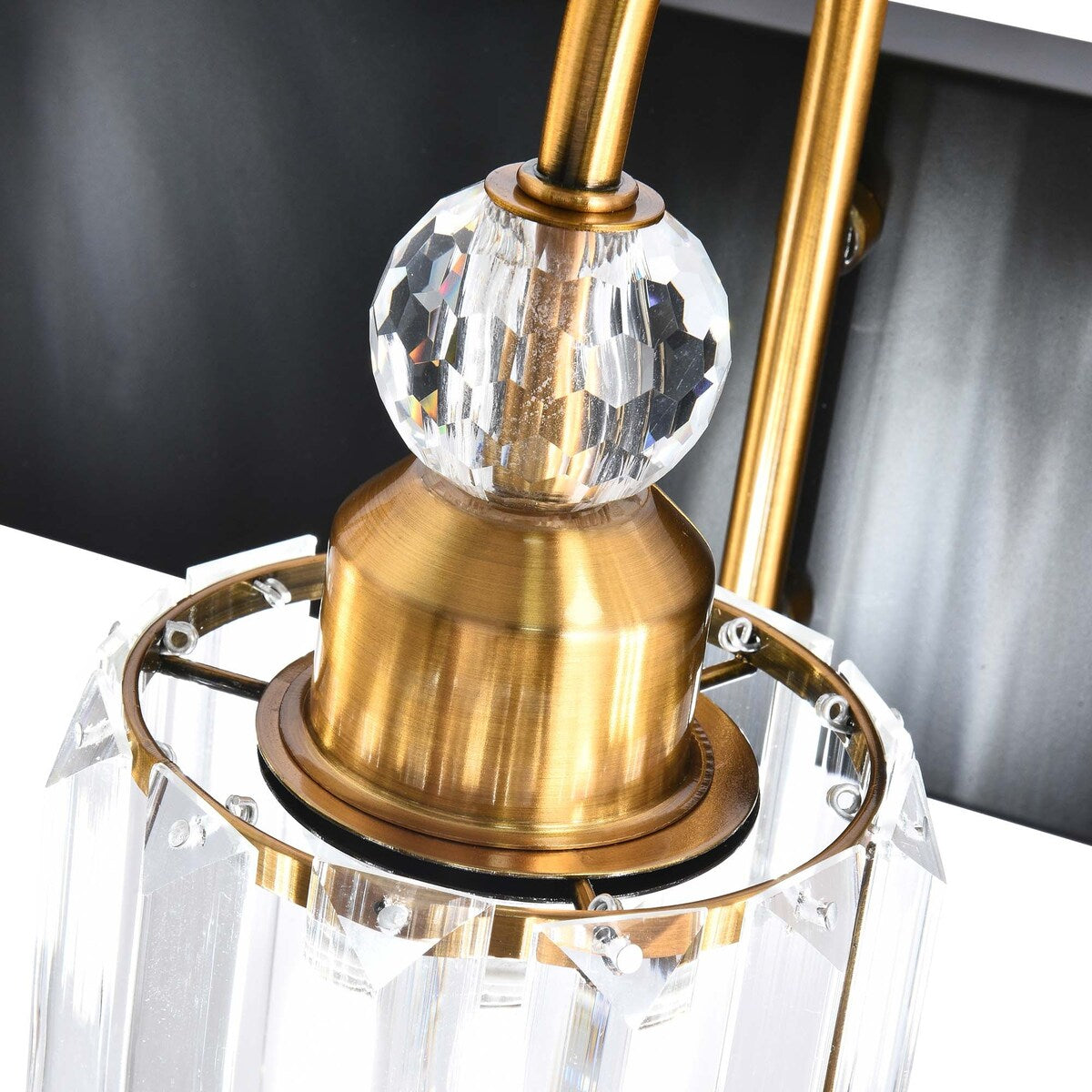 Applique murale moderne en cristal chromé/noir/doré pour salle de bain, éclairage de vanité