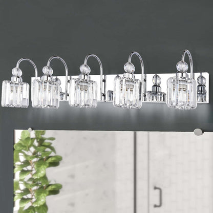 Applique murale moderne en cristal chromé/noir/doré pour salle de bain, éclairage de vanité