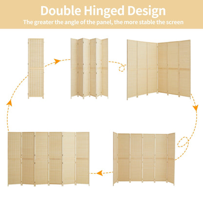 Cloison de séparation en bambou 4/6 panneaux, 1,8 m, amovible, pour séparation de pièce, écran de confidentialité pliable