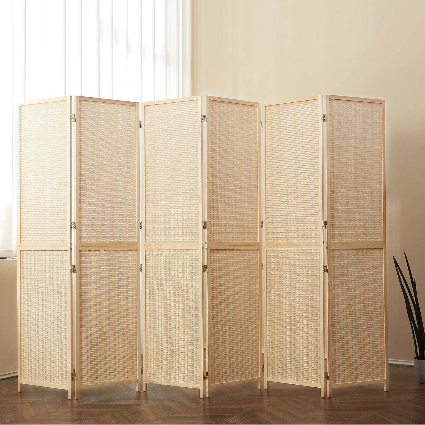 Cloison de séparation en bambou 4/6 panneaux, 1,8 m, amovible, pour séparation de pièce, écran de confidentialité pliable