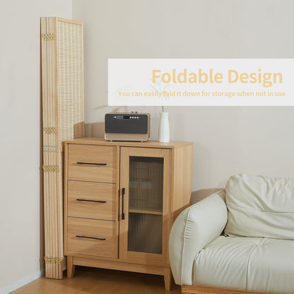 Cloison de séparation en bambou 4/6 panneaux, 1,8 m, amovible, pour séparation de pièce, écran de confidentialité pliable