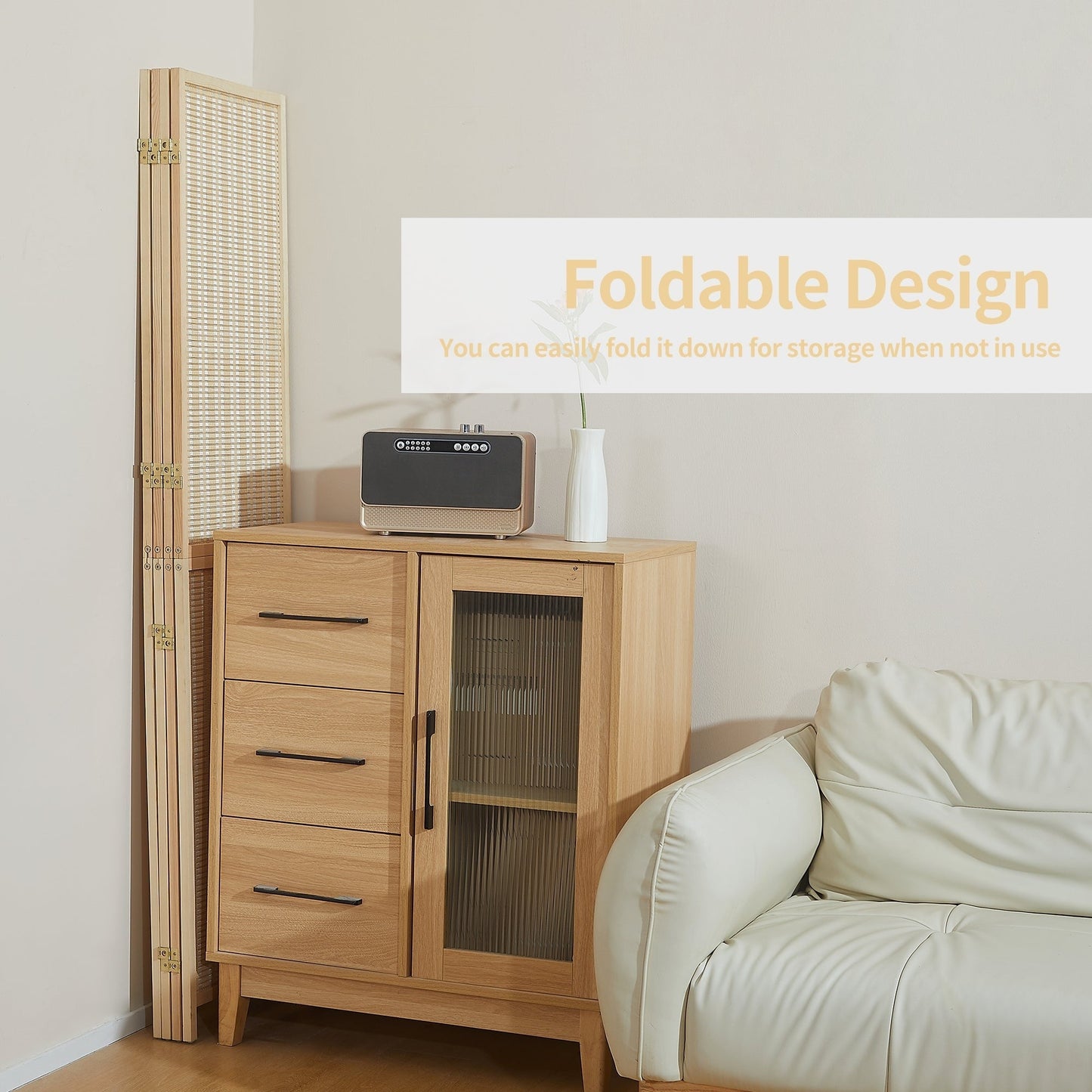 Cloison de séparation en bambou 4/6 panneaux, 1,8 m, amovible, pour séparation de pièce, écran de confidentialité pliable