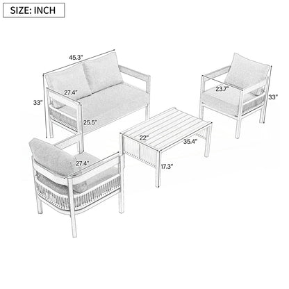 Ensemble de canapés d'extérieur 4 pièces