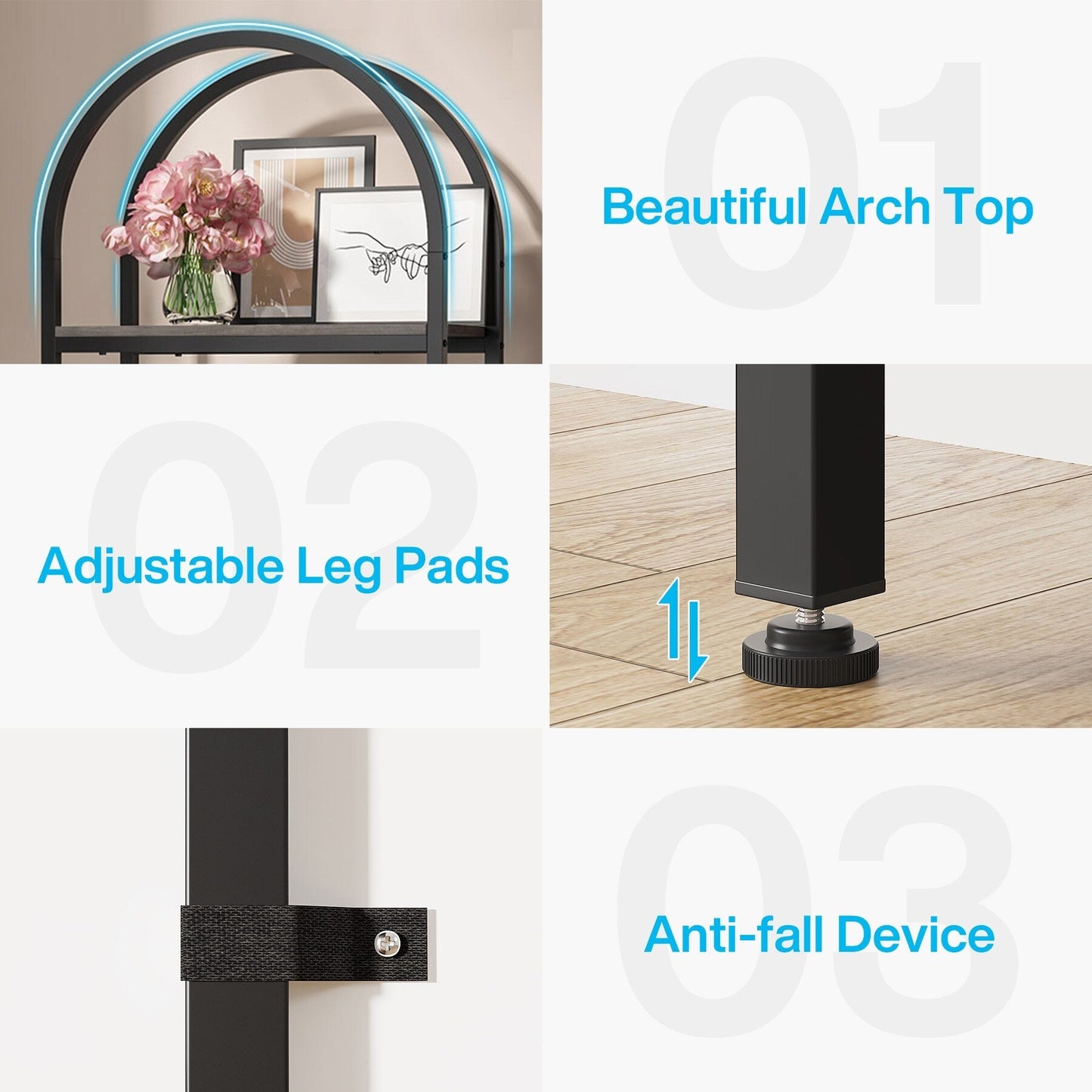 Bibliothèque ouverte, étagères de rangement industrielles avec cadre en métal