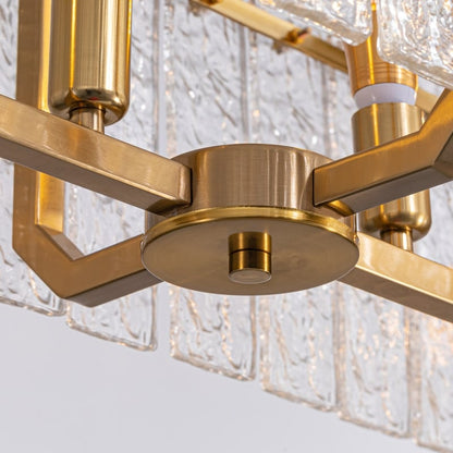 Lustre rectangulaire moderne en cristal de 40 po, 16 lumières, en laiton doré, pour salle à manger, salon, cuisine, îlot