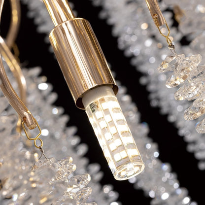 Lustre rectangulaire en cristal doré moderne de 40 pouces, branches d'arbre, luminaire suspendu pour îlot de cuisine, salle à manger