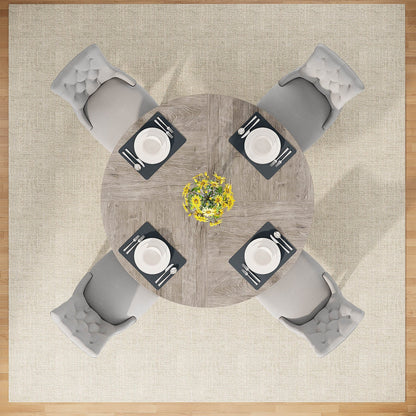 Table à manger ronde 47 pour 4 personnes, table de cuisine de ferme, petite table à dîner, table de cuisine en bois pour salle à manger et salon