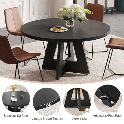 Table à manger ronde 47 pour 4 personnes, table de cuisine de ferme, petite table à dîner, table de cuisine en bois pour salle à manger et salon