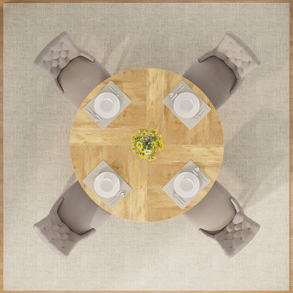 Table à manger ronde 47 pour 4 personnes, table de cuisine de ferme, petite table à dîner, table de cuisine en bois pour salle à manger et salon