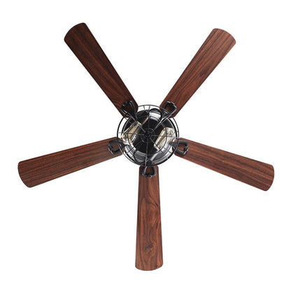 Ventilateur de plafond encastré noir Farmhouse de 48 po à 5 pales en bois à profil bas avec télécommande et kit d'éclairage