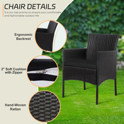 Ensemble de 4 meubles de jardin en osier, sectionnel et en rotin avec coussins