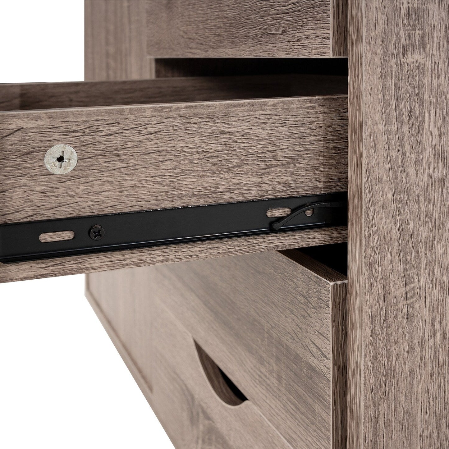 Commode de rangement en bois à 5 tiroirs avec roulettes - Meuble de rangement pour loisirs créatifs et maquillage pour dressing et chambre