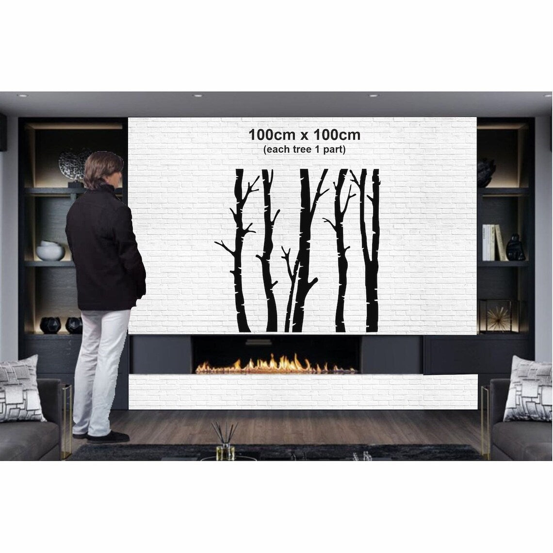 5 décorations murales en métal en forme d'arbre sec pour la maison et l'extérieur