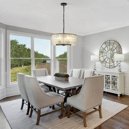 Lustre rond moderne à 5 lumières, semi-encastré classique, luminaire suspendu pour îlot de cuisine et salle à manger