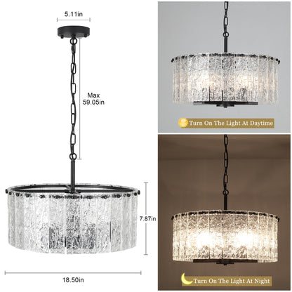 Lustre rond moderne à 5 lumières, semi-encastré classique, luminaire suspendu pour îlot de cuisine et salle à manger