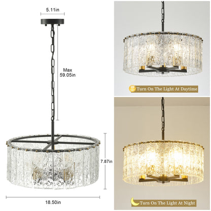 Lustre rond moderne à 5 lumières, semi-encastré classique, luminaire suspendu pour îlot de cuisine et salle à manger