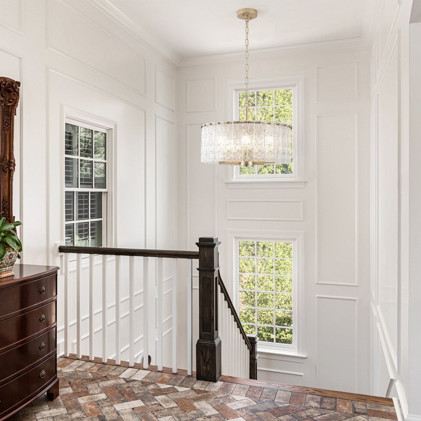 Lustre rond moderne à 5 lumières, semi-encastré classique, luminaire suspendu pour îlot de cuisine et salle à manger