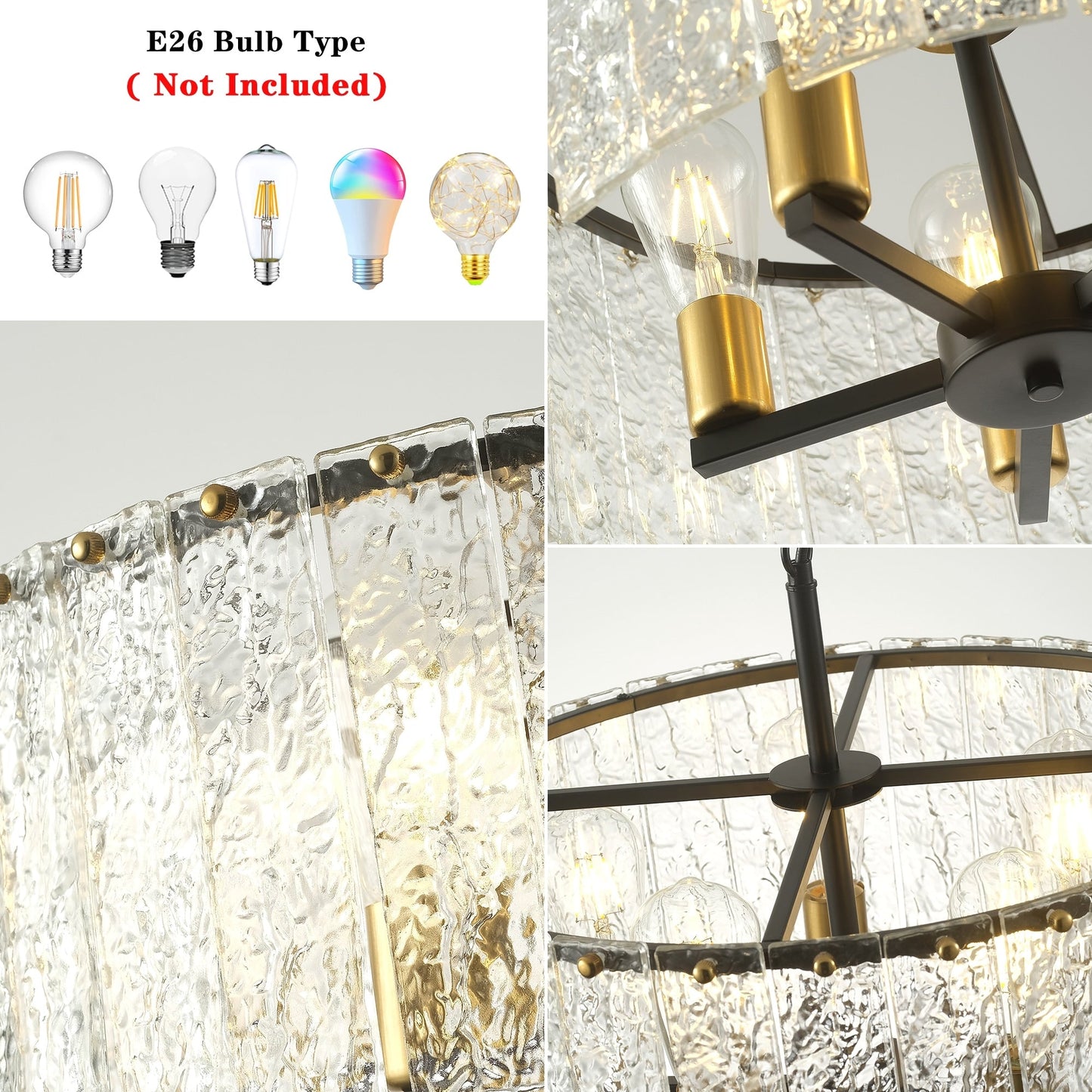 Lustre rond moderne à 5 lumières, semi-encastré classique, luminaire suspendu pour îlot de cuisine et salle à manger