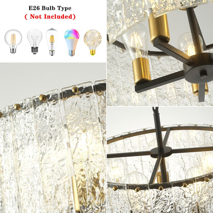 Lustre rond moderne à 5 lumières, semi-encastré classique, luminaire suspendu pour îlot de cuisine et salle à manger