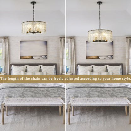 Lustre rond moderne à 5 lumières, semi-encastré classique, luminaire suspendu pour îlot de cuisine et salle à manger