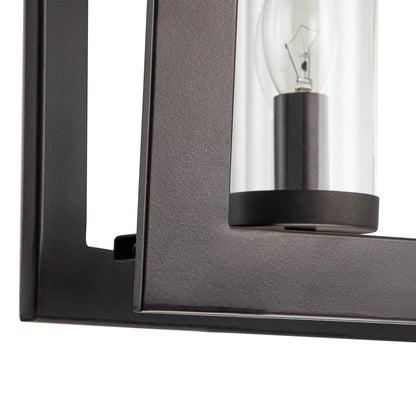 Lustre linéaire industriel moderne à 5 lumières pour salle à manger, style ferme, en verre transparent, idéal pour une cuisine ou un îlot de cuisine