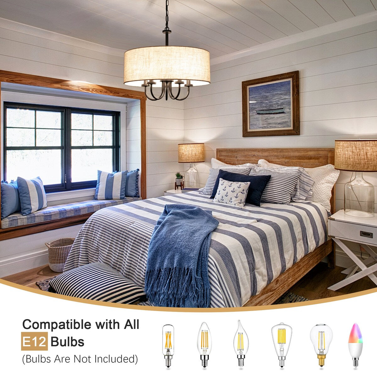 Plafonnier semi-encastré moderne à 5 lumières pour salle à manger, chambre à coucher, salon - N/A