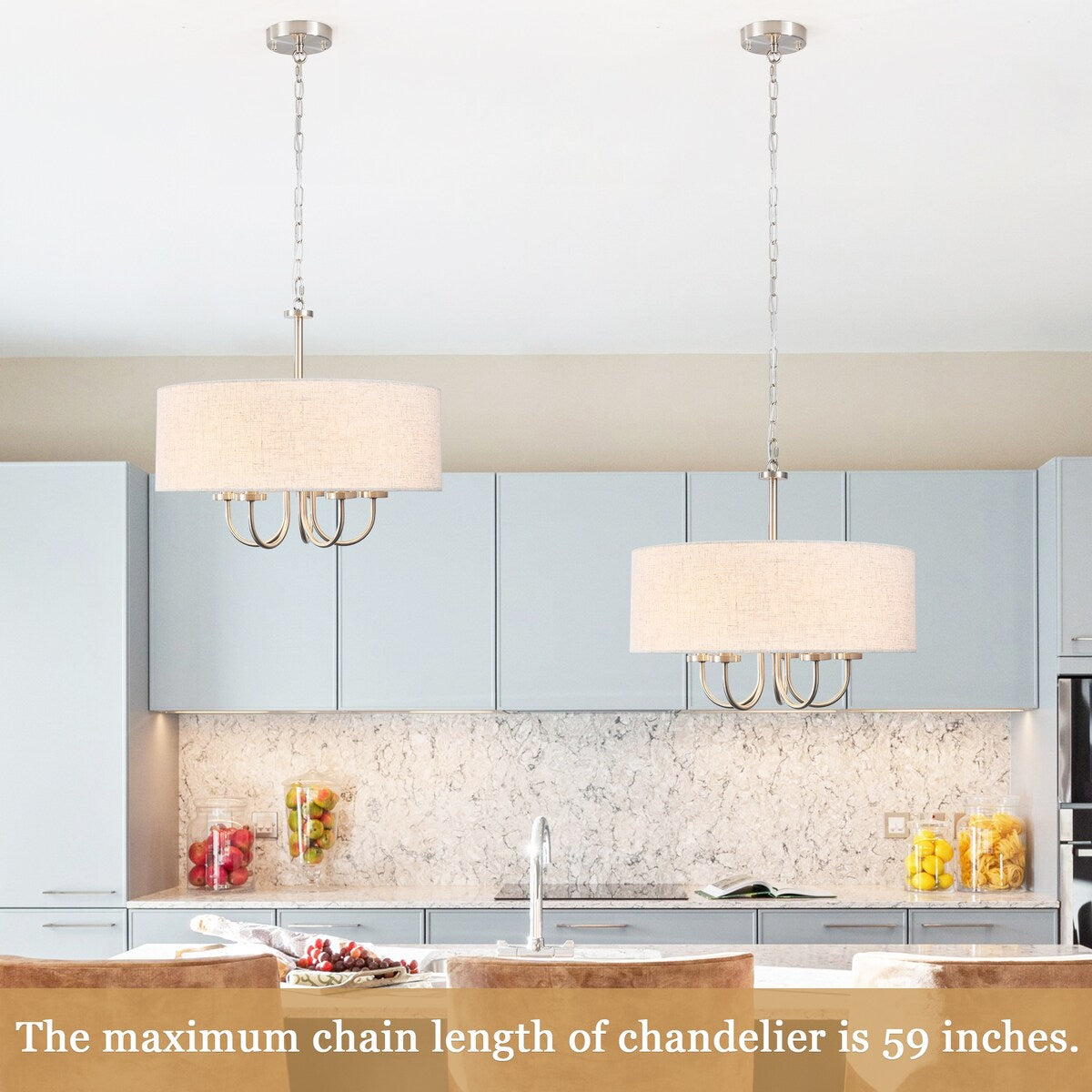 Plafonnier semi-encastré moderne à 5 lumières pour salle à manger, chambre à coucher, salon - N/A