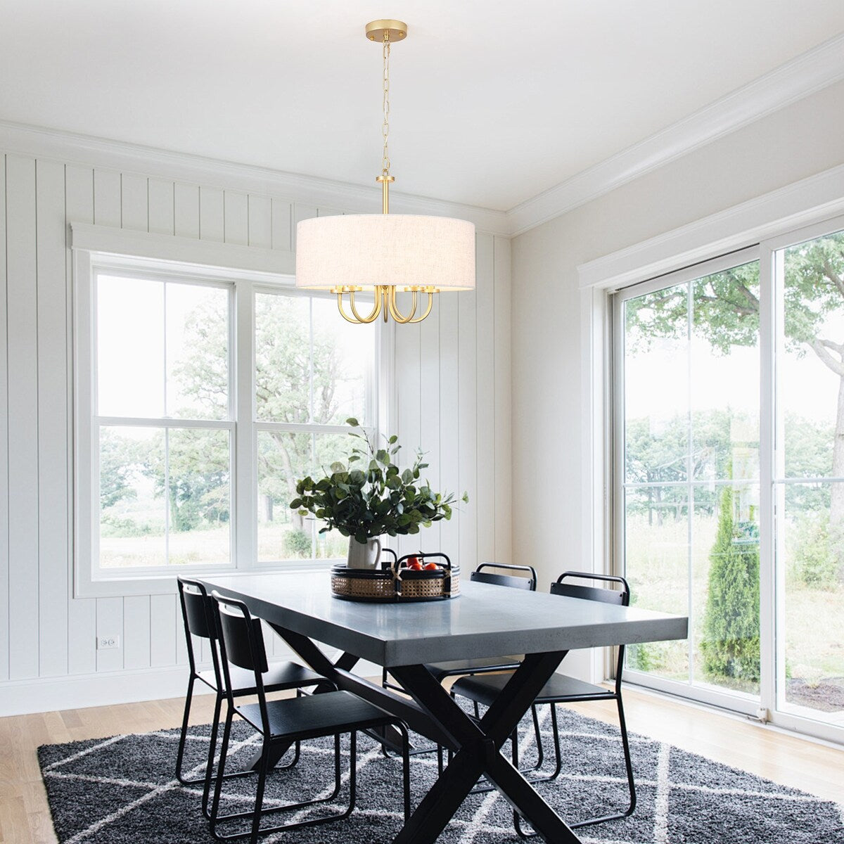 Plafonnier semi-encastré moderne à 5 lumières pour salle à manger, chambre à coucher, salon - N/A