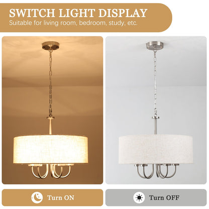 Plafonnier semi-encastré moderne à 5 lumières pour salle à manger, chambre à coucher, salon - N/A