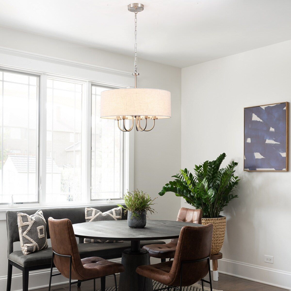 Plafonnier semi-encastré moderne à 5 lumières pour salle à manger, chambre à coucher, salon - N/A