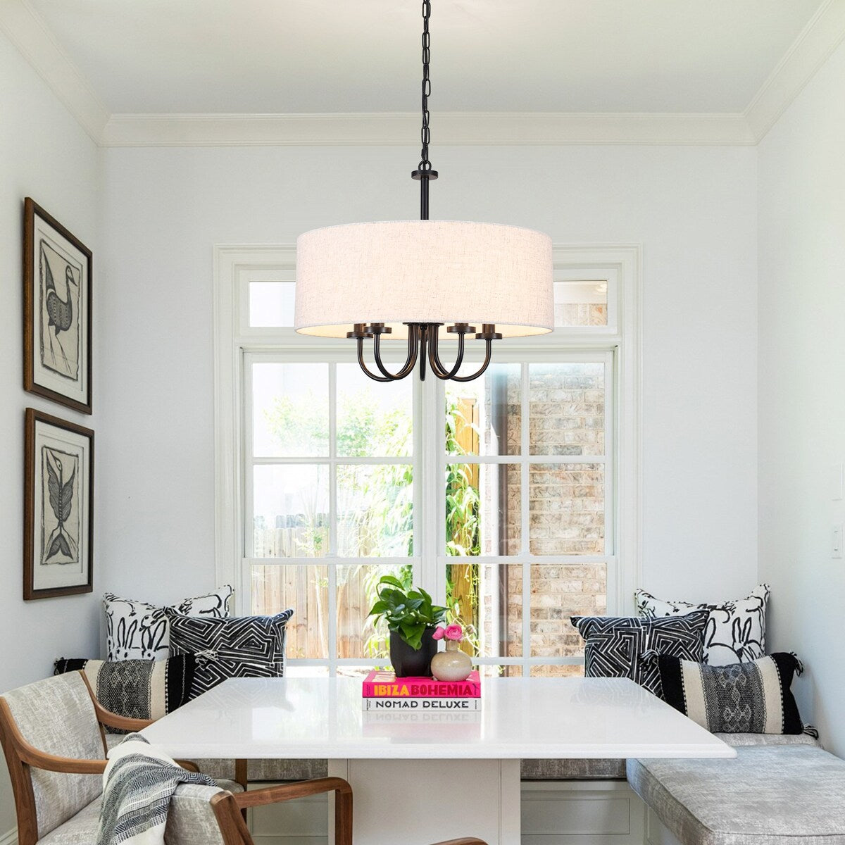 Plafonnier semi-encastré moderne à 5 lumières pour salle à manger, chambre à coucher, salon - N/A