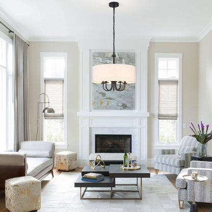 Plafonnier semi-encastré moderne à 5 lumières pour salle à manger, chambre à coucher, salon - N/A