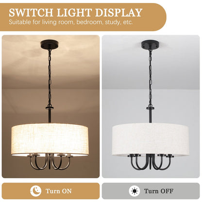 Plafonnier semi-encastré moderne à 5 lumières pour salle à manger, chambre à coucher, salon - N/A